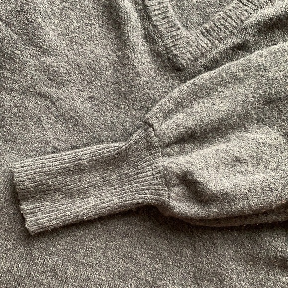 Madewell Wool Blend Bishop Sleeve Charcoal Sweater - Picture 3 of 5